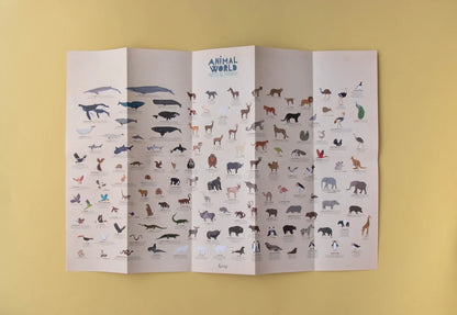 Poster cu stickere Lumea animalelor, Londji – hartă interactivă educativă cu 165 stickere