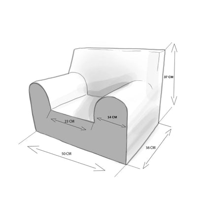 Fotoliu pentru copii Bej, din catifea - Twindeco - Beige Velvet