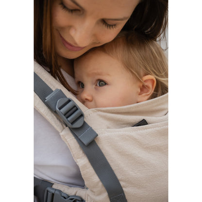 Marsupiu Ergonomic Boba X Linen Beige Pampas din in complet ajustabil pentru orice vârstă