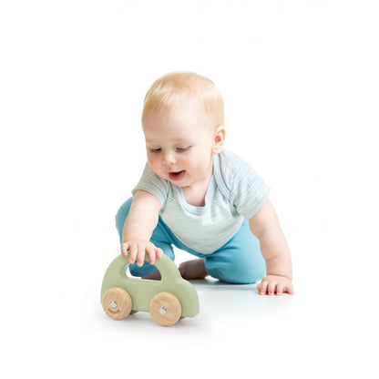 Mașinuță din lemn verde cu design vintage, PolarB Viga