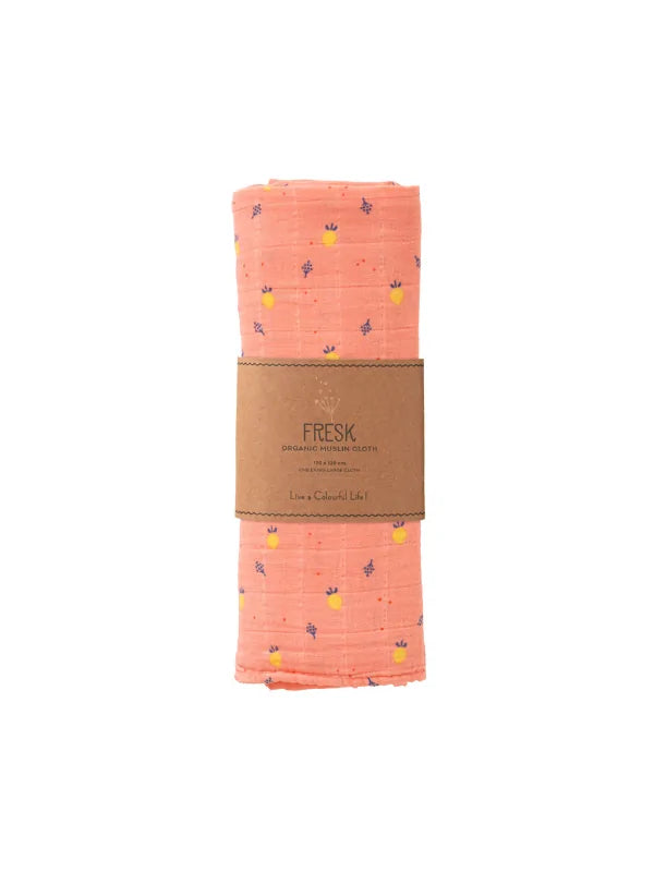 Muselină de înfășat 120x120 cm, model Summer Fruit - Fresk