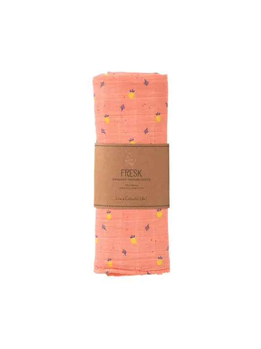 Muselină de înfășat 120x120 cm, model Summer Fruit - Fresk
