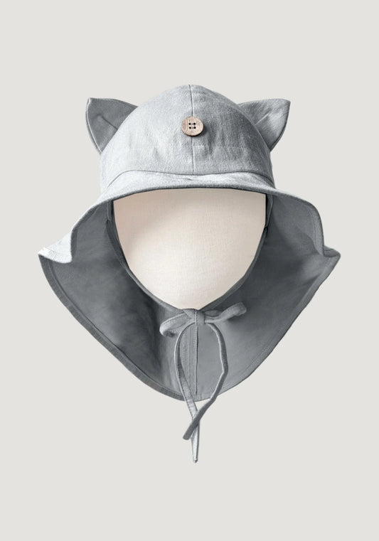 Pălărie ajustabilă ManyMonths Kitty cânepă și bumbac - Rock Grey