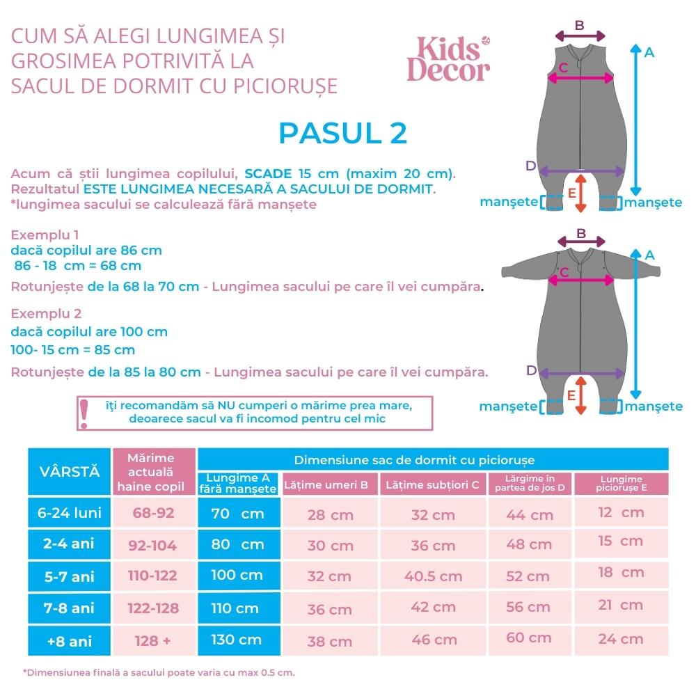 Sac de dormit cu piciorușe şi mâneci Kids Decor 70 cm, Stars in your eyes - Pink