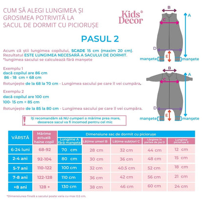 Sac de dormit cu piciorușe şi mâneci Kids Decor 70 cm, Stars in your eyes - Pink