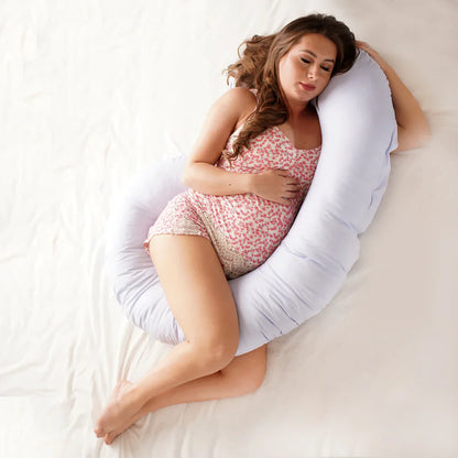 Pernă pentru gravide și alăptare, cu husă detașabilă din bumbac - Twindeco Petite Verde lime