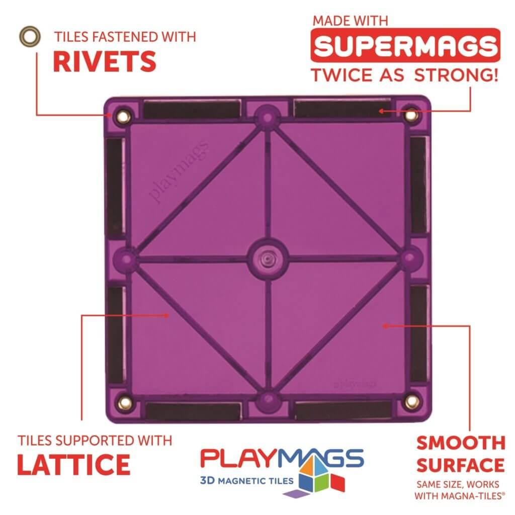 Set Playmags Traseu de drumuri - 50 piese (magnetice de construcție + accesorii)