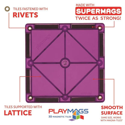 Set Playmags Traseu de drumuri - 50 piese (magnetice de construcție + accesorii)