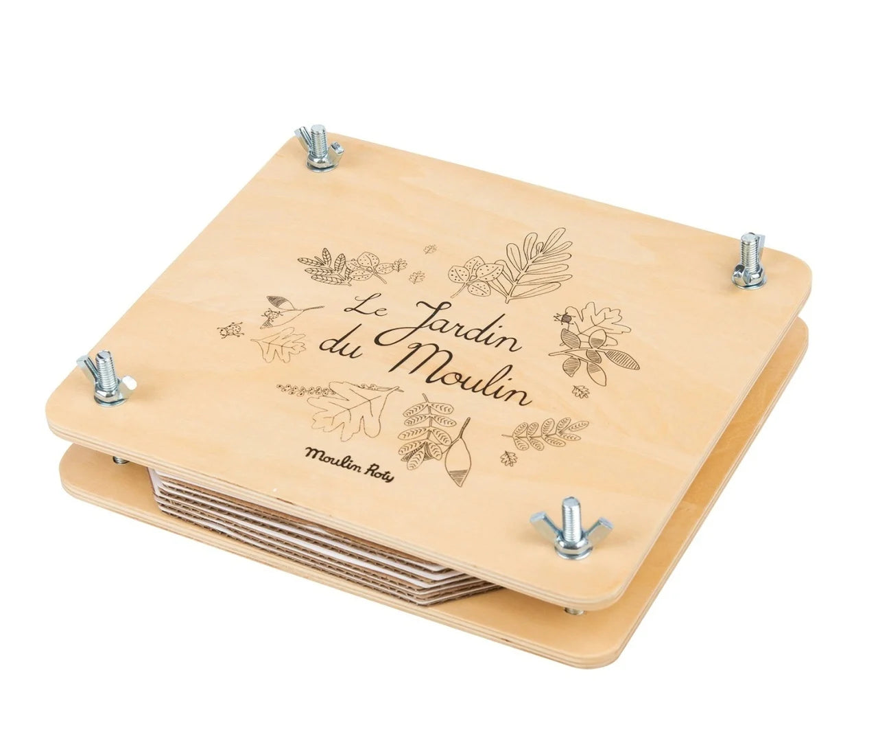 Presă pentru flori din lemn – set pentru presat plante și frunze - Moulin Roty