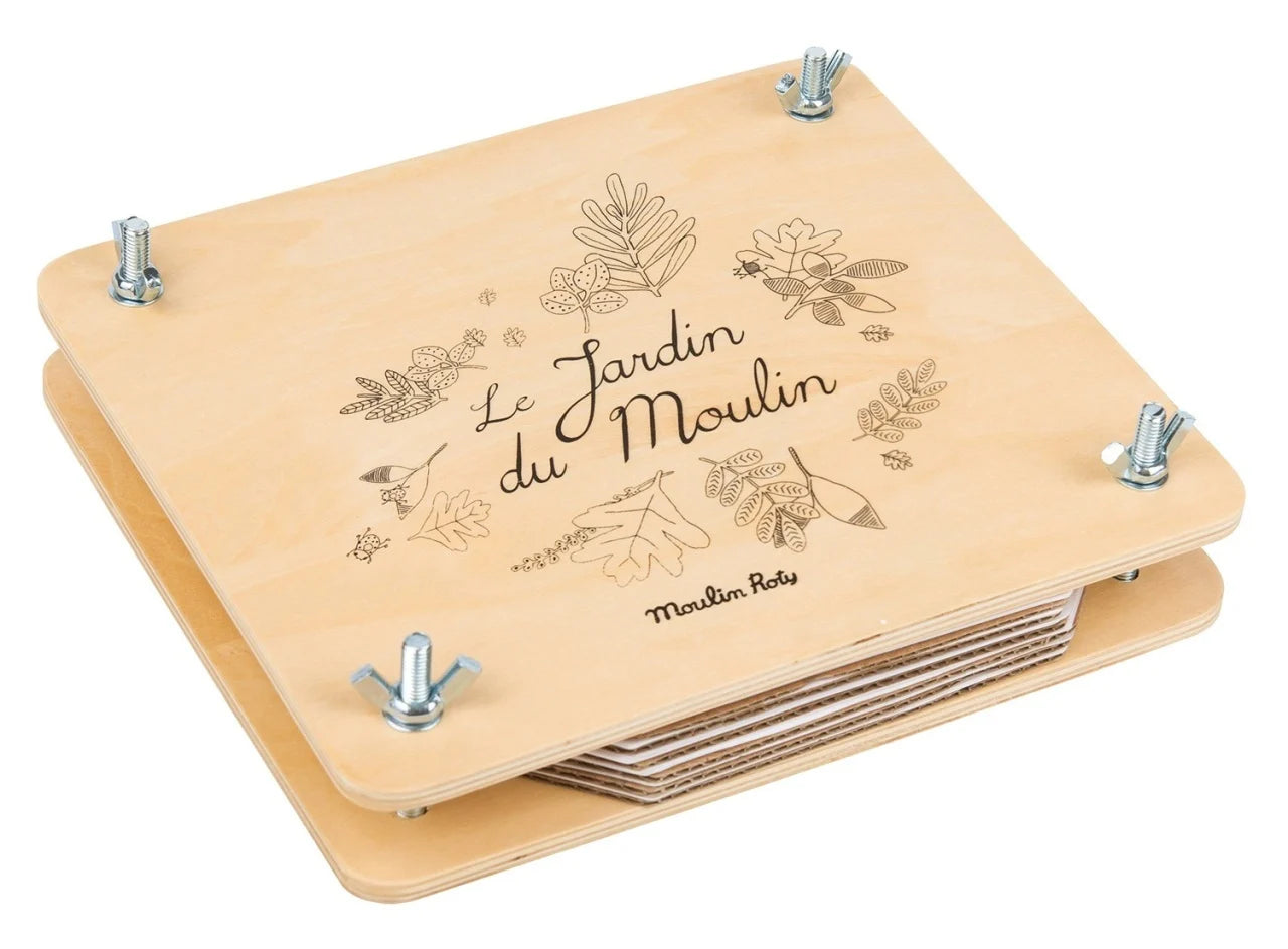 Presă pentru flori din lemn – set pentru presat plante și frunze - Moulin Roty