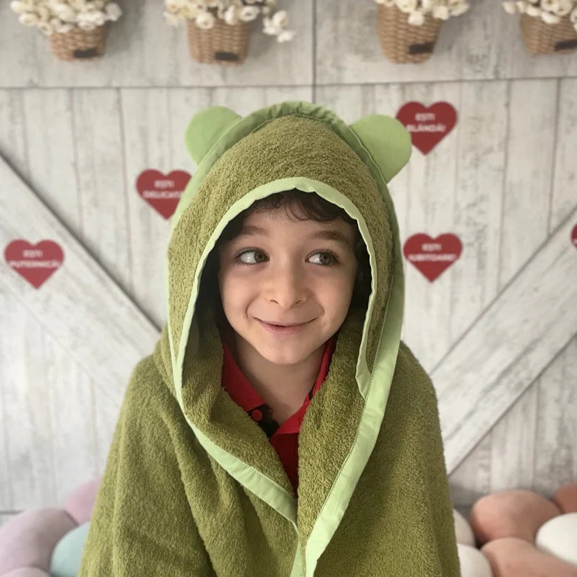 Prosop de baie pentru copii, cu glugă și urechi, 100 x 100 cm - Twindeco
