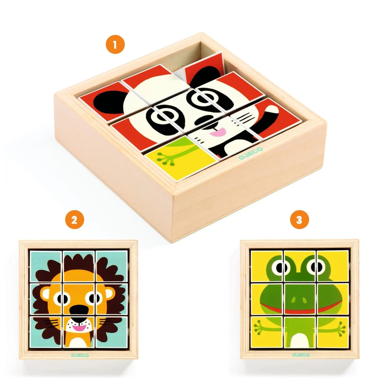 Puzzle din cuburi Tournanimo, Djeco