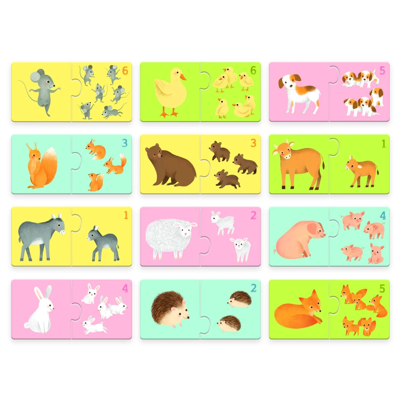 Puzzle duo asociere mama-pui, Djeco