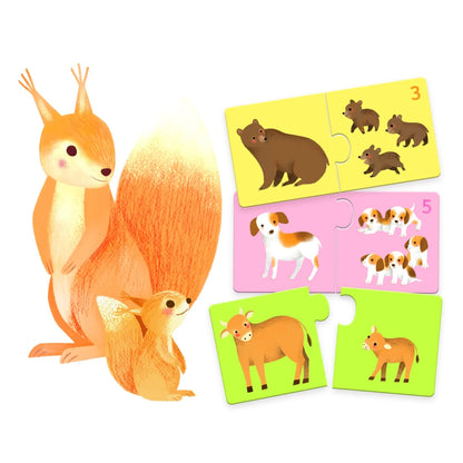 Puzzle duo asociere mama-pui, Djeco