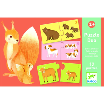 Puzzle duo asociere mama-pui, Djeco