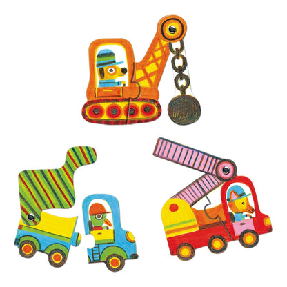 Puzzle duo mobil vehicule Djeco