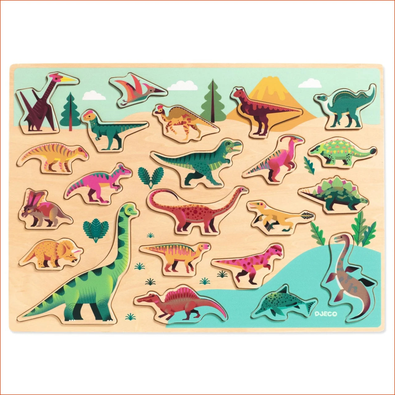 Puzzle lemn Dinozauri, Djeco