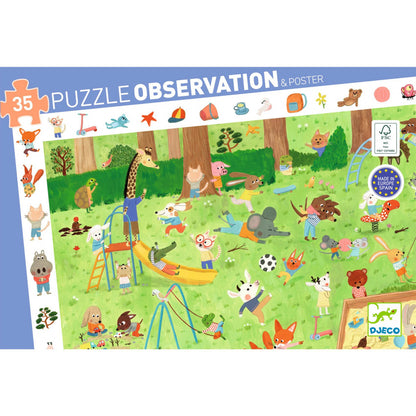 Puzzle observație Grădina micilor prieteni, Djeco