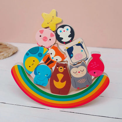 Puzzle și joc de echilibru Curcubeu, Djeco