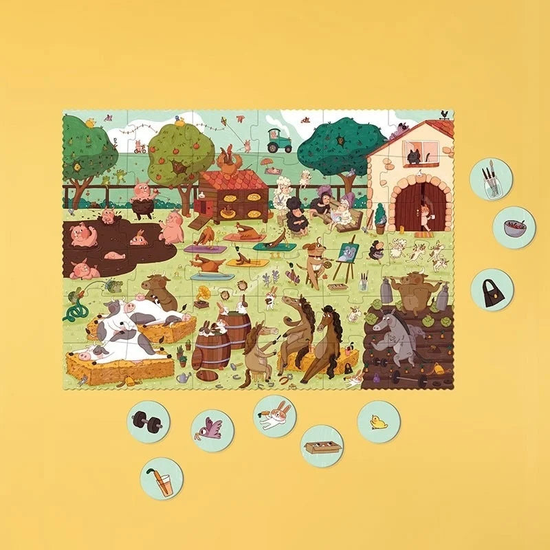 Puzzle și joc de observație Farmtastic, Londji