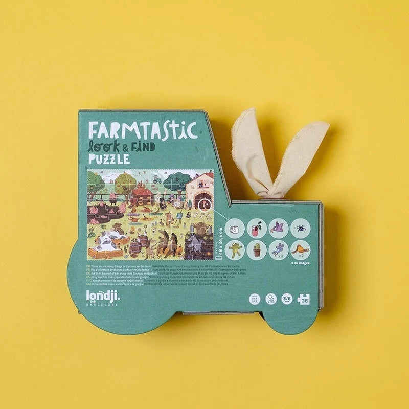 Puzzle și joc de observație Farmtastic, Londji