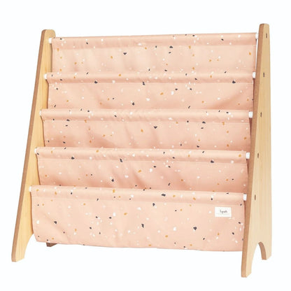 Raft organizator de cărți pentru copii, material reciclat Terrazzo Clay, 3 Sprouts