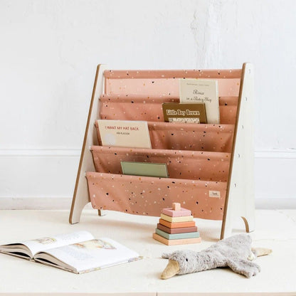 Raft organizator de cărți pentru copii, material reciclat Terrazzo Clay, 3 Sprouts