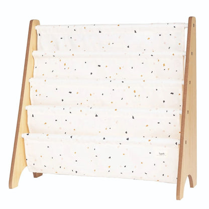 Raft organizator de cărți pentru copii, material reciclat Terrazzo Cream, 3 Sprouts