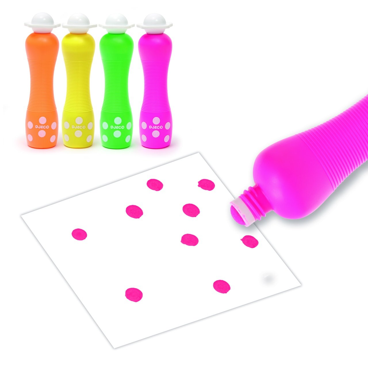 Set 4 markere culori neon pentru bebe, Djeco