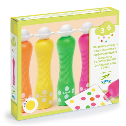 Set 4 markere culori neon pentru bebe, Djeco