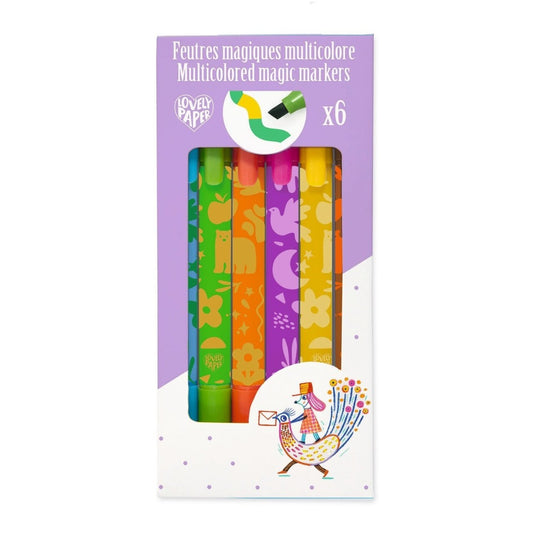 Set 6 carioci magice cu vârf dublu, Djeco