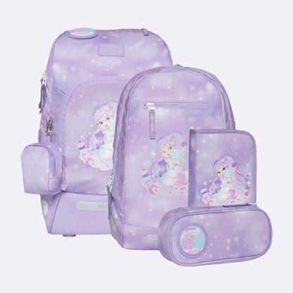 Ghiozdan, rucsac ergonomic cu pernǎ de aer Beckmann, set Active Air FLX 6 piese, Candy