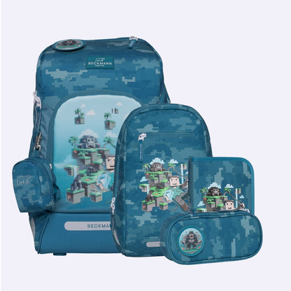 Ghiozdan, rucsac ergonomic cu pernǎ de aer Beckmann, set Active Air FLX 6 piese, Jungle Game