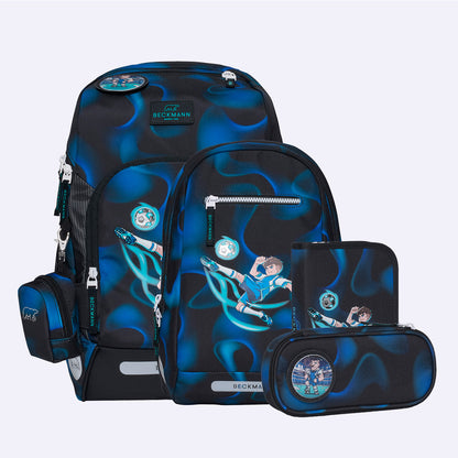 Ghiozdan, rucsac ergonomic cu pernǎ de aer Beckmann, set Active Air FLX 6 piese, Magic League