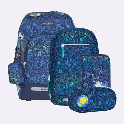 Ghiozdan, rucsac ergonomic cu pernǎ de aer Beckmann, set Active Air FLX 6 piese, Science