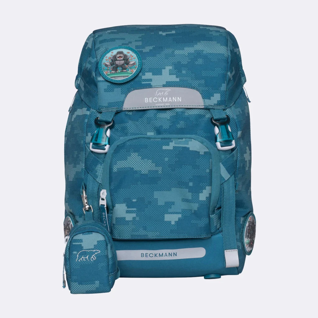 Ghiozdan, rucsac ergonomic cu pernǎ de aer Beckmann, set Active Air FLX 6 piese, Jungle Game