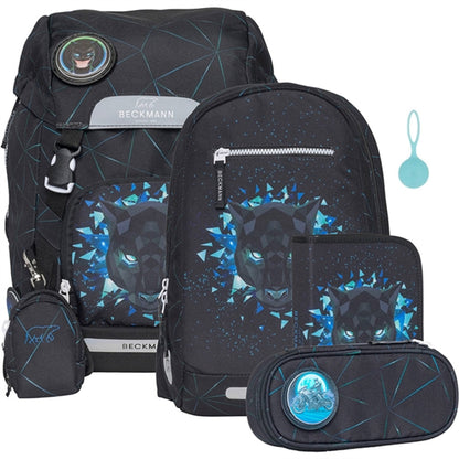 Ghiozdan, rucsac ergonomic Beckmann, set clasic 7 piese, Panther