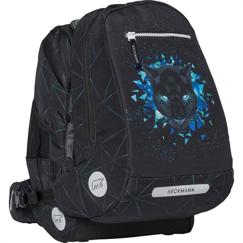 Ghiozdan, rucsac ergonomic Beckmann, set clasic 7 piese, Panther