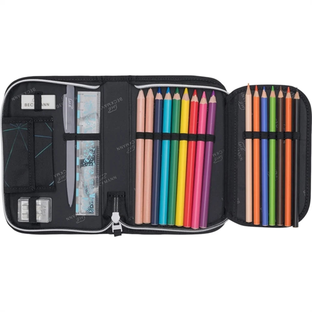 Ghiozdan, rucsac ergonomic Beckmann, set clasic 7 piese, Panther