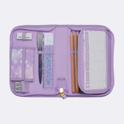 Ghiozdan, rucsac ergonomic cu pernǎ de aer Beckmann, set Active Air FLX 6 piese, Unicorn Princess Purple