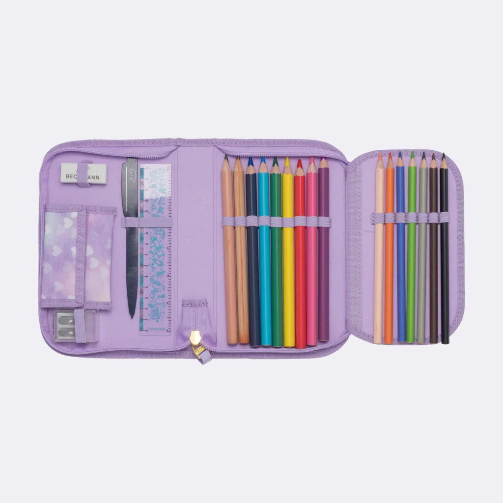 Ghiozdan, rucsac ergonomic cu pernǎ de aer Beckmann, set Active Air FLX 6 piese, Unicorn Princess Purple
