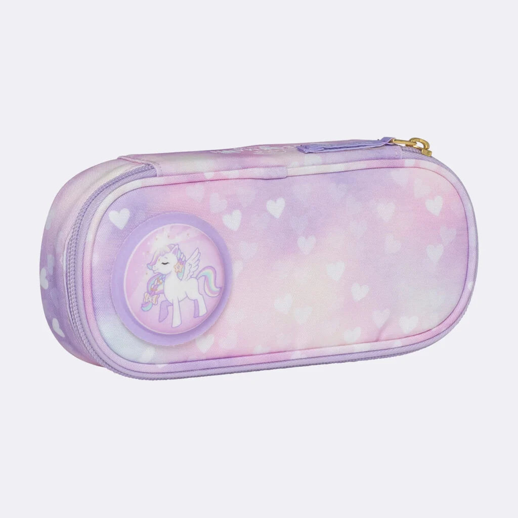 Ghiozdan, rucsac ergonomic cu pernǎ de aer Beckmann, set Active Air FLX 6 piese, Unicorn Princess Purple