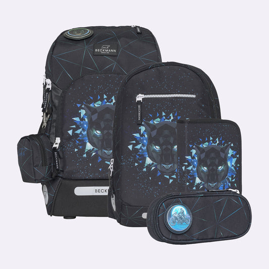 Ghiozdan, rucsac ergonomic cu perna de aer Beckmann, set Active Air FLX 6 piese, Panther