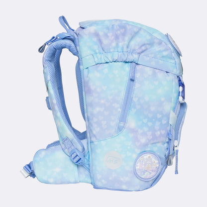 Ghiozdan, rucsac ergonomic cu pernǎ de aer Beckmann, set Active Air FLX 6 piese, Unicorn Princess Ice Blue