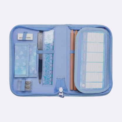 Ghiozdan, rucsac ergonomic cu pernǎ de aer Beckmann, set Active Air FLX 6 piese, Unicorn Princess Ice Blue