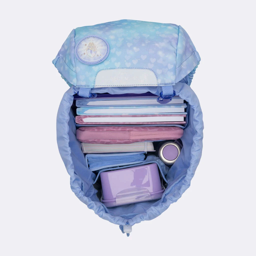 Ghiozdan, rucsac ergonomic cu pernǎ de aer Beckmann, set Active Air FLX 6 piese, Unicorn Princess Ice Blue