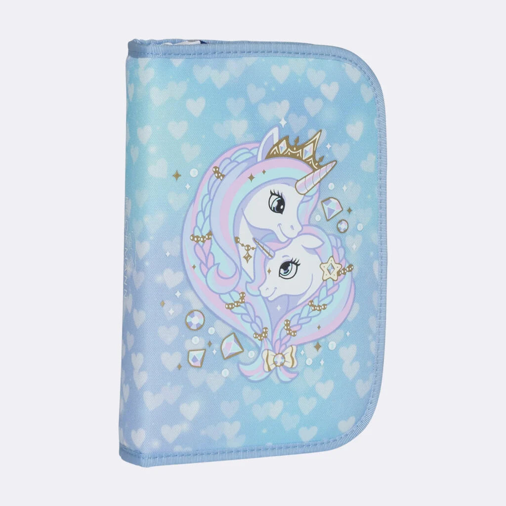 Ghiozdan, rucsac ergonomic cu pernǎ de aer Beckmann, set Active Air FLX 6 piese, Unicorn Princess Ice Blue