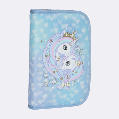 Ghiozdan, rucsac ergonomic cu pernǎ de aer Beckmann, set Active Air FLX 6 piese, Unicorn Princess Ice Blue