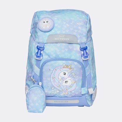 Ghiozdan, rucsac ergonomic cu pernǎ de aer Beckmann, set Active Air FLX 6 piese, Unicorn Princess Ice Blue