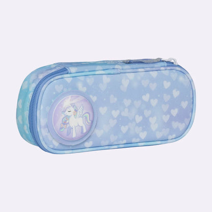 Ghiozdan, rucsac ergonomic cu pernǎ de aer Beckmann, set Active Air FLX 6 piese, Unicorn Princess Ice Blue